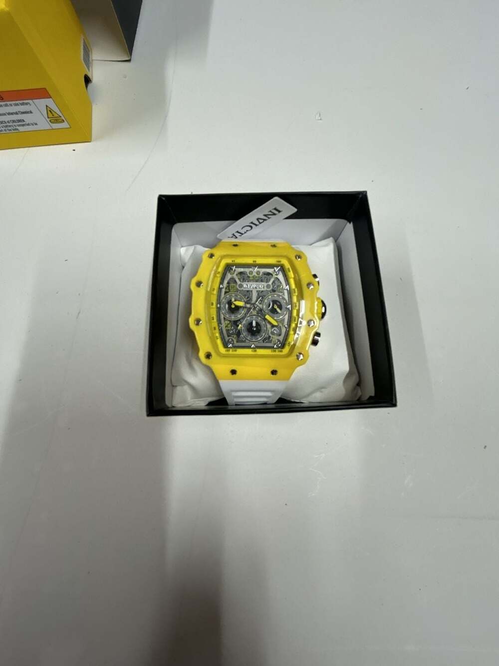 Invicta S1 Rally Chronograph Watch Yellow and White